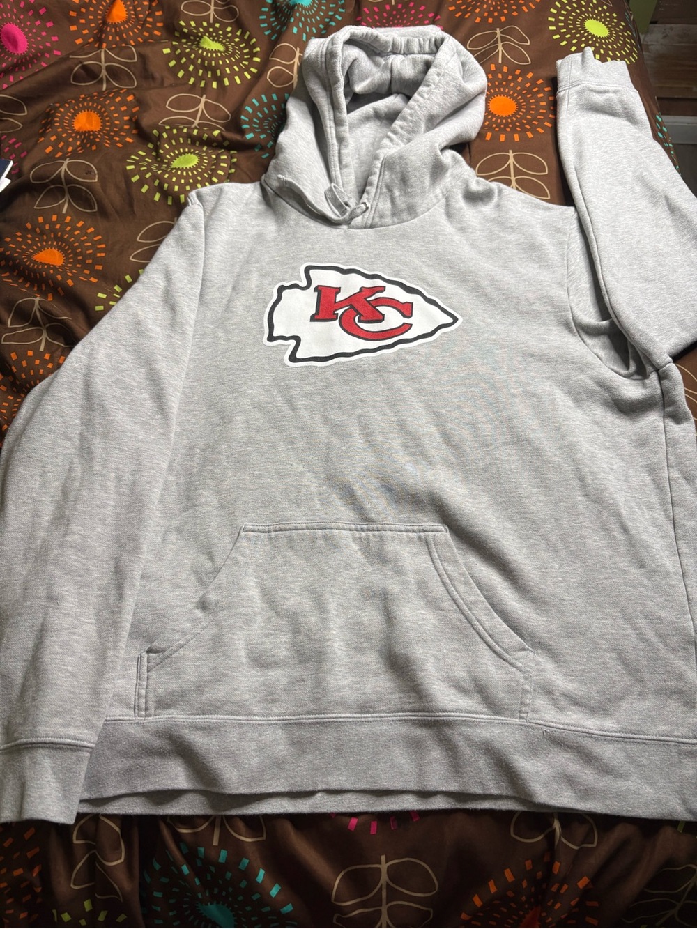 Fanatics Kansas City Chiefs Gray Hoodie with Red Logo